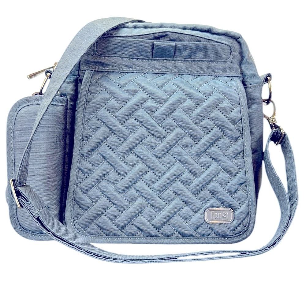 Lug Flapper Blue Quilted Nylon Mini Crossbody Travel Everyday Lightweight